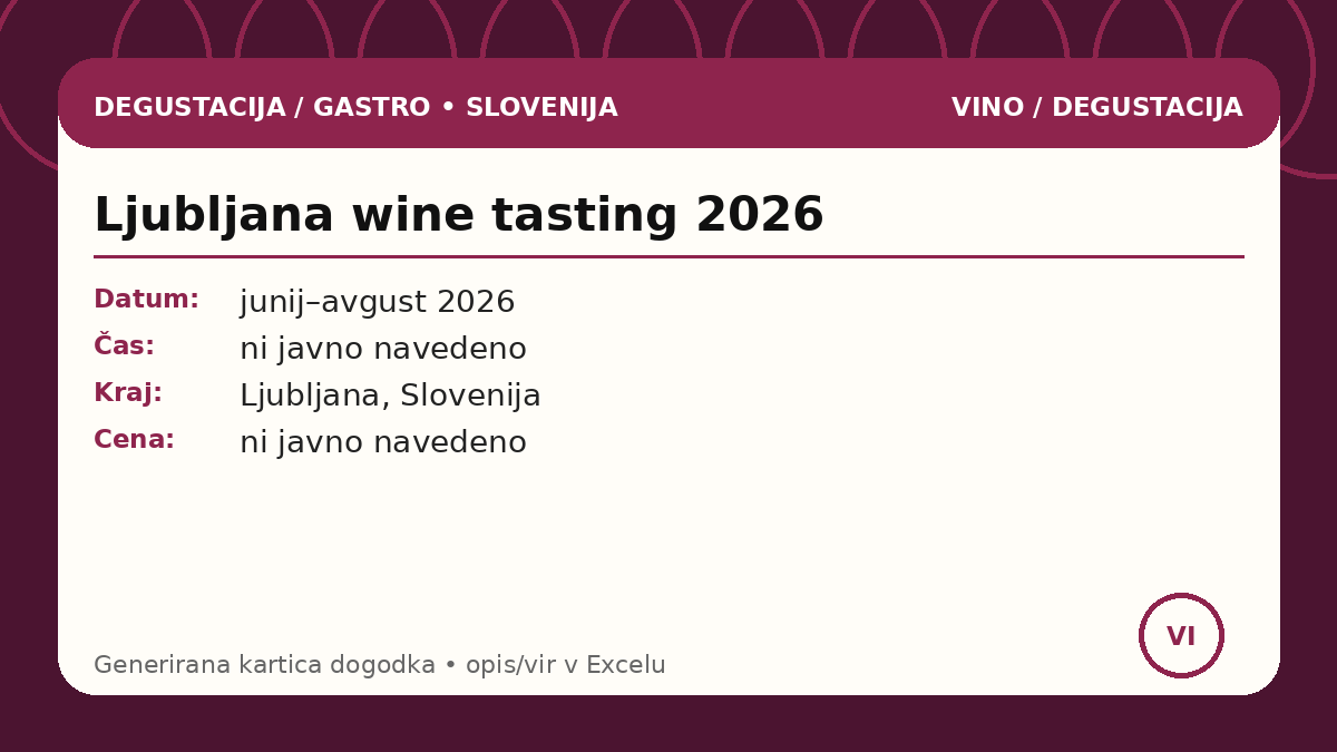 Дегустация вин в Любляне 2026