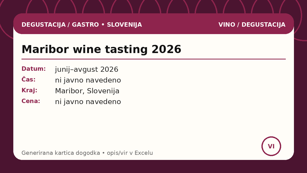 Дегустация вин в Мариборе 2026