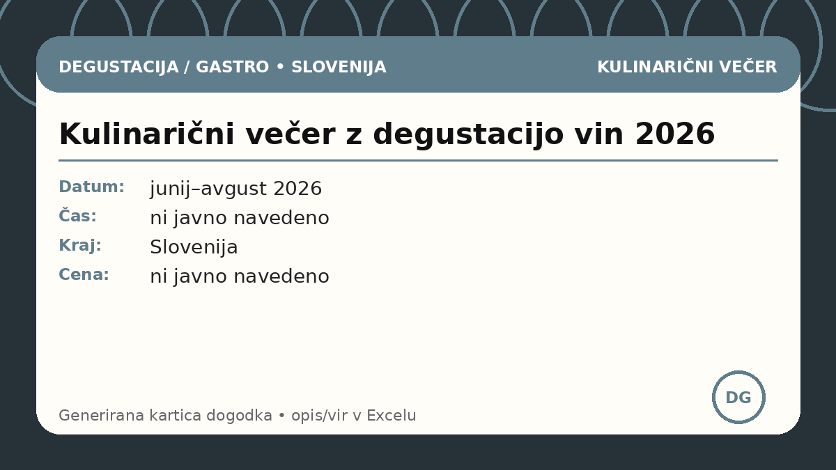 Кулинарный вечер с дегустацией вин 2026
