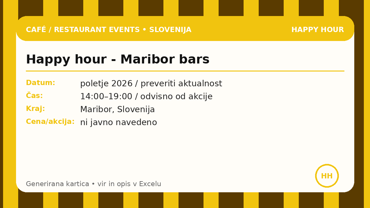 Счастливый час - бары Марибора
