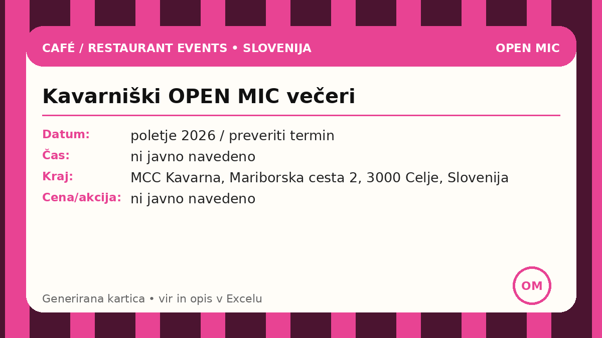 Кафе OPEN MIC вечера