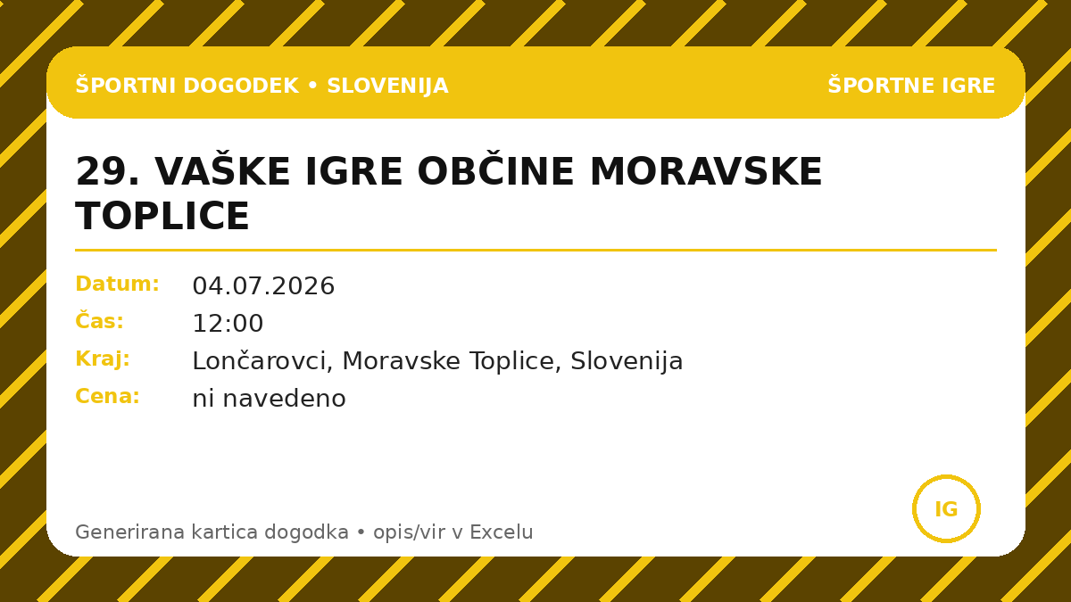 29-е ДЕРЕВЕНСКИЕ ИГРЫ ОБЩИНЫ МОРАВСКЕ-ТОПЛИЦЕ