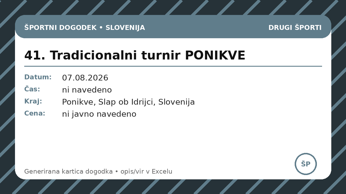 41-й Традиционный турнир Поникве