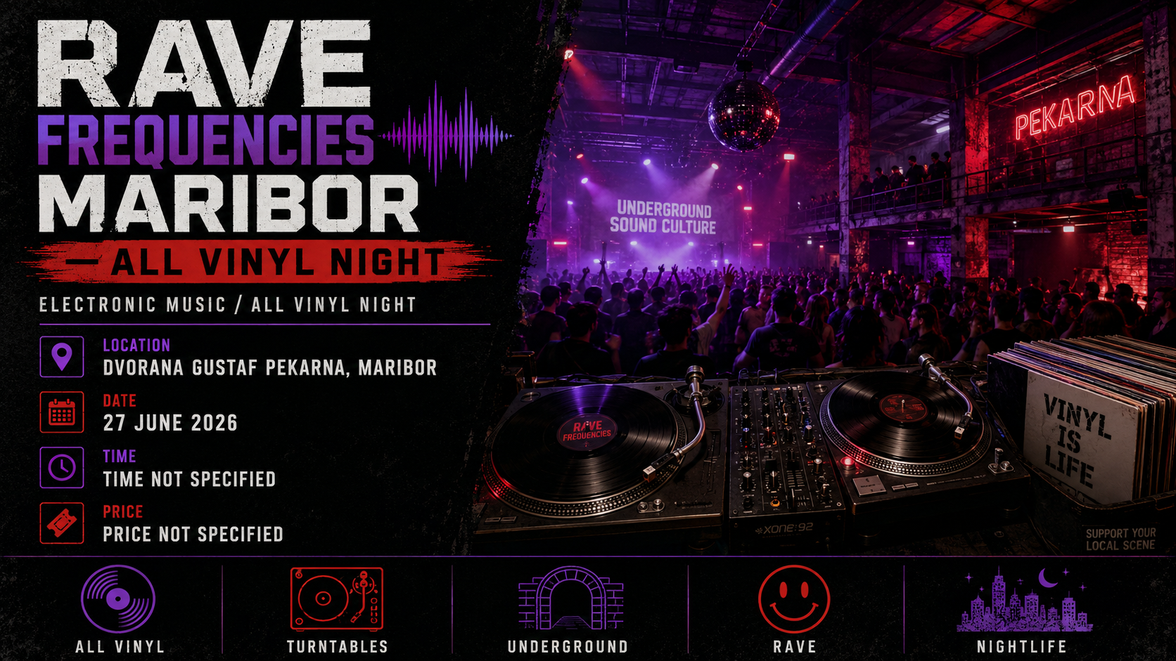 RAVE Frequencies Maribor — Ночь на виниле